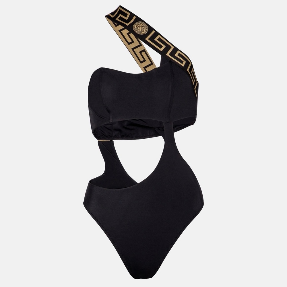 Versace Black and Gold Women's One-Piece Swimsuit